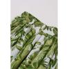 imageCHICWISH Women Tropical Floral Print Maxi Skirt Elastic Waist Summer Pleated Flowy Casual Vacation Hawaiian Long SkirtGreen