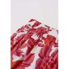 imageCHICWISH Women Tropical Floral Print Maxi Skirt Elastic Waist Summer Pleated Flowy Casual Vacation Hawaiian Long SkirtRed