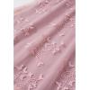 imageCHICWISH Women Tulle Mesh Midi Skirt Butterfly Embroidered High Waist ALine Flowy Fairy DoubleLayered Pink SkirtsPink