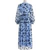 imageCHICWISH Womens 3D Posy Mesh Wrap Puff Sleeves Maxi DressBlue3d Posy Dress
