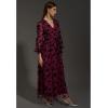 imageCHICWISH Womens 3D Posy Mesh Wrap Puff Sleeves Maxi DressBurgundy3d Posy Dress