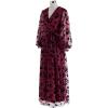 imageCHICWISH Womens 3D Posy Mesh Wrap Puff Sleeves Maxi DressBurgundy3d Posy Dress