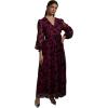 imageCHICWISH Womens 3D Posy Mesh Wrap Puff Sleeves Maxi DressBurgundy3d Posy Dress