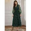 imageCHICWISH Womens 3D Posy Mesh Wrap Puff Sleeves Maxi DressEmerald3d Posy Dress
