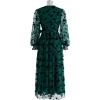 imageCHICWISH Womens 3D Posy Mesh Wrap Puff Sleeves Maxi DressEmerald3d Posy Dress