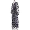 imageCHICWISH Womens 3D Posy Mesh Wrap Puff Sleeves Maxi DressGrey3d Posy Dress