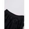 imageCHICWISH Womens 3D Rose Openwork Elastic Waist Cotton Casual Midi SkirtBlack