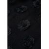 imageCHICWISH Womens 3D Rose Openwork Elastic Waist Cotton Casual Midi SkirtBlack