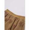 imageCHICWISH Womens 3D Rose Openwork Elastic Waist Cotton Casual Midi SkirtCamel