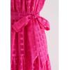 imageCHICWISH Womens Hot PinkBlue Check Halter Neck Tie Waist Maxi DressHot Pink