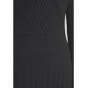 imageCHICWISH Womens LilacBlackCamelBaby Blue VNeck Soft Knit Contrast Hem Wrap Midi DressBlack