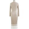imageCHICWISH Womens LilacBlackCamelBaby Blue VNeck Soft Knit Contrast Hem Wrap Midi DressCamel