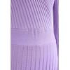 imageCHICWISH Womens LilacBlackCamelBaby Blue VNeck Soft Knit Contrast Hem Wrap Midi DressLilac