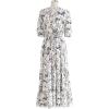imageCHICWISH Womens Navy Floral Frilling Wrapped Maxi DressNavy Floral