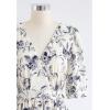 imageCHICWISH Womens Navy Floral Frilling Wrapped Maxi DressNavy Floral