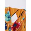 imageCHICWISH Womens Orange Floral Cut Out Back Pleated Satin DressOrange