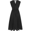 imageCHICWISH Womens OrangeGreenBlack Sash Adorned Pleated Wrap Sleeveless DressVneckblack