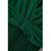 imageCHICWISH Womens OrangeGreenBlack Sash Adorned Pleated Wrap Sleeveless DressVneckgreen