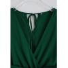 imageCHICWISH Womens OrangeGreenBlack Sash Adorned Pleated Wrap Sleeveless DressVneckgreen