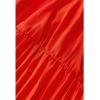 imageCHICWISH Womens OrangeGreenBlack Sash Adorned Pleated Wrap Sleeveless DressVneckorange