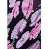 imageCHICWISH Womens OrangeLilacBlack VNeck Delicate Floral Print Buttons Shirred Chiffon Slit Maxi DressBlack