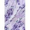 imageCHICWISH Womens OrangeLilacBlack VNeck Delicate Floral Print Buttons Shirred Chiffon Slit Maxi DressLilac
