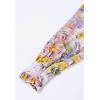 imageCHICWISH Womens OrangeLilacBlack VNeck Delicate Floral Print Buttons Shirred Chiffon Slit Maxi DressOrange