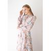 imageCHICWISH Womens Pink Lily Floral Blossom SelfTied VNeck Chiffon Maxi DressPink Lily