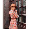 imageCHICWISH Womens Pink Lily Floral Blossom SelfTied VNeck Chiffon Maxi DressWild Bloom