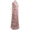 imageCHICWISH Womens Pink Lily Floral Blossom SelfTied VNeck Chiffon Maxi DressWild Bloom