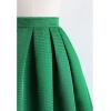 imageCHICWISH Womens Pleated Green Midi Skirt High Waist A Line Flared Mini Skirts Casual Cute Knee Length SkirtGreen