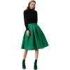 imageCHICWISH Womens Pleated Green Midi Skirt High Waist A Line Flared Mini Skirts Casual Cute Knee Length SkirtGreen