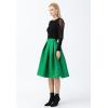 imageCHICWISH Womens Pleated Green Midi Skirt High Waist A Line Flared Mini Skirts Casual Cute Knee Length SkirtGreen