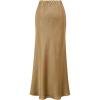 imageCHICWISH Women Satin Midi Skirt High Waist A Line Flared Solid Skirts Summer Elegant Party Flowy Long SkirtsGold