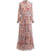 imageCHICWISH Womens Pink Lily Floral Blossom SelfTied VNeck Chiffon Maxi DressWild Bloom