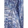imageCHICWISH Women Blue Printed Full Pleated Maxi Dress Long Bubble Sleeves Button High Waist Summer Beach Long Dress with BeltBlue