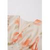 imageCHICWISH Women Floral Print Chiffon Midi Dress Ruffle Hem Casual V Neck Long Sleeve ALine Flowy 2024 Summer DressesOrange