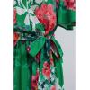 imageCHICWISH Women Floral Printed Maxi Dress Flutter Sleeve V Neck Summer Dresses Elastic Waist Green Wrap Long Dress with BeltGreen