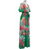 imageCHICWISH Women Floral Printed Maxi Dress Flutter Sleeve V Neck Summer Dresses Elastic Waist Green Wrap Long Dress with BeltGreen