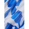 imageCHICWISH Women Long Sleeves Chiffon Maxi Dress VNeck Leaf Printed Casual Spring Summer High Waist Blue Long DressBlue