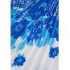 imageCHICWISH Women Pleated Long Sleeve Maxi Dress Watercolor Floral Print Crewneck Casual Flowy Summer Long Dresses with BeltBlue