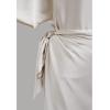 imageCHICWISH Women Satin Short Sleeve Maxi Dress Elegant Boat Neck Cocktail Evening Party Wrap Long DressIvory