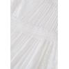 imageCHICWISH Women Summer Eyelet Embroidery Cotton Dress V Neck Cap Sleeve Ruffle Hem Elegant Button Down Long DressWhite