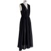 imageCHICWISH Women V Neck Sleeveless Midi Long Dress Casual Button Beach Summer Vacation Linen Midi Dress with Side PocketsBlack
