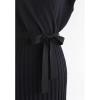 imageCHICWISH Womens Black Bowknot Pleated Sleeveless Wrapped Knit Midi DressBlack