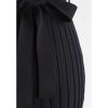 imageCHICWISH Womens Black Bowknot Pleated Sleeveless Wrapped Knit Midi DressBlack