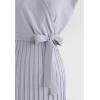 imageCHICWISH Womens Black Bowknot Pleated Sleeveless Wrapped Knit Midi DressLavender