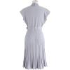 imageCHICWISH Womens Black Bowknot Pleated Sleeveless Wrapped Knit Midi DressLavender