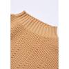 imageCHICWISH Womens CreamApricotBlackTealMint Mock Neck Pleated Knit Twinset DressApricot