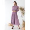 imageCHICWISH Womens LilacYellowDark GreenTan Full Pleated Belted Maxi DressLilac